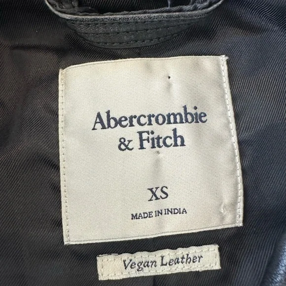 Abercrombie & Fitch Vegan Leather Black Moto Jacket - Picture 10 of 11